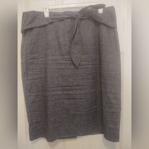 Navy/chambray work skirt with cute tie